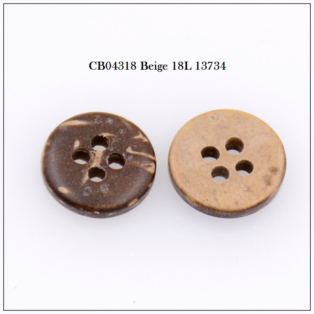 Flat 4 Hole Coconut Button