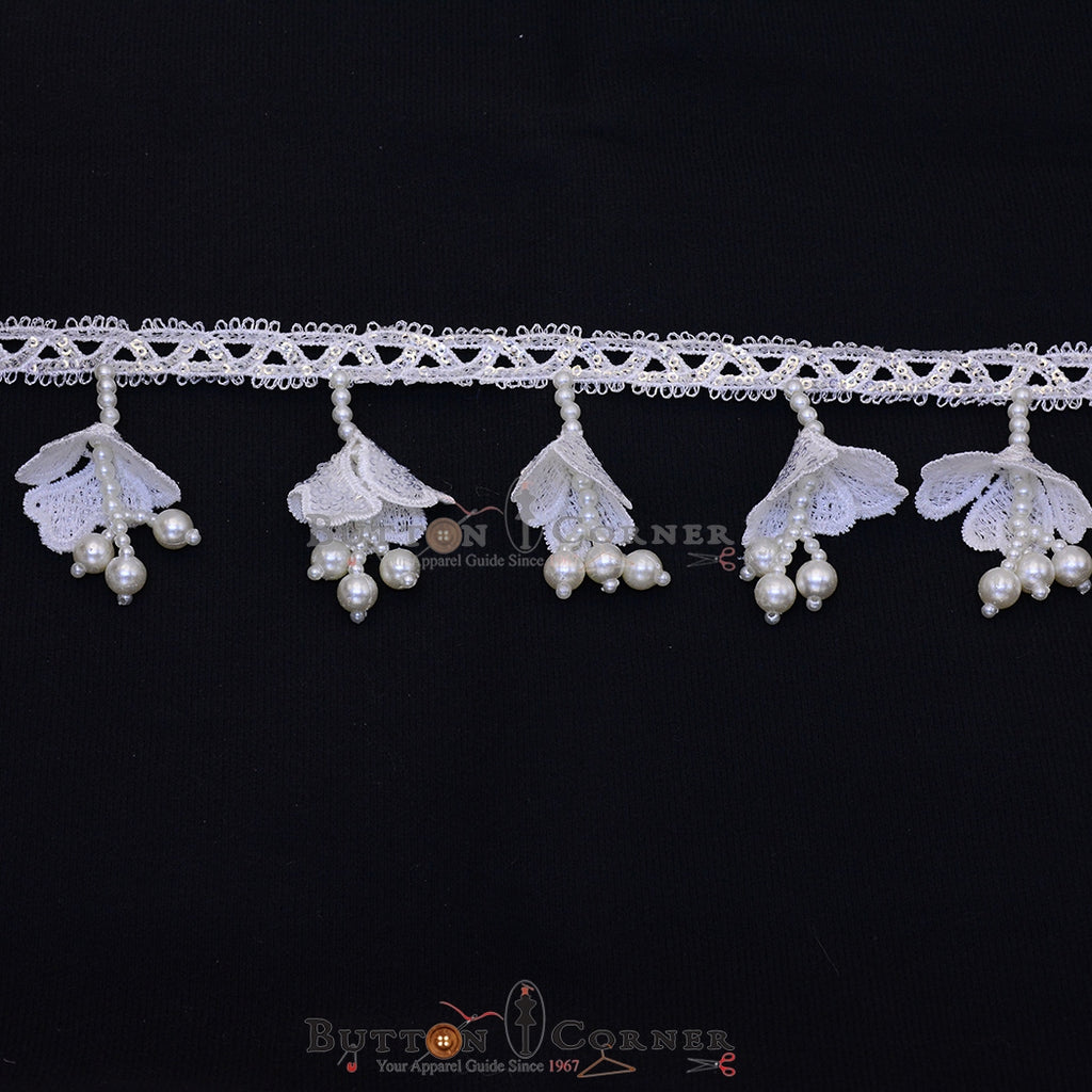 Fancy Sequence Pearl Hanging Lace