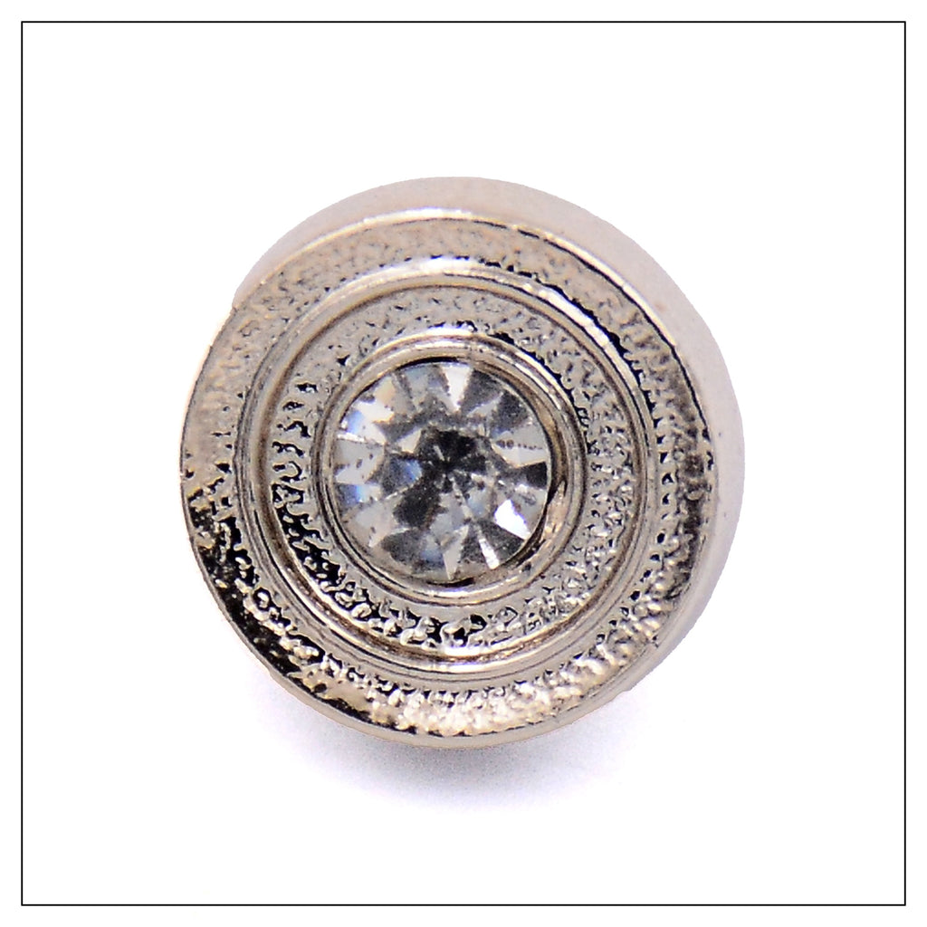Circle With Stone Plastic Shank Button