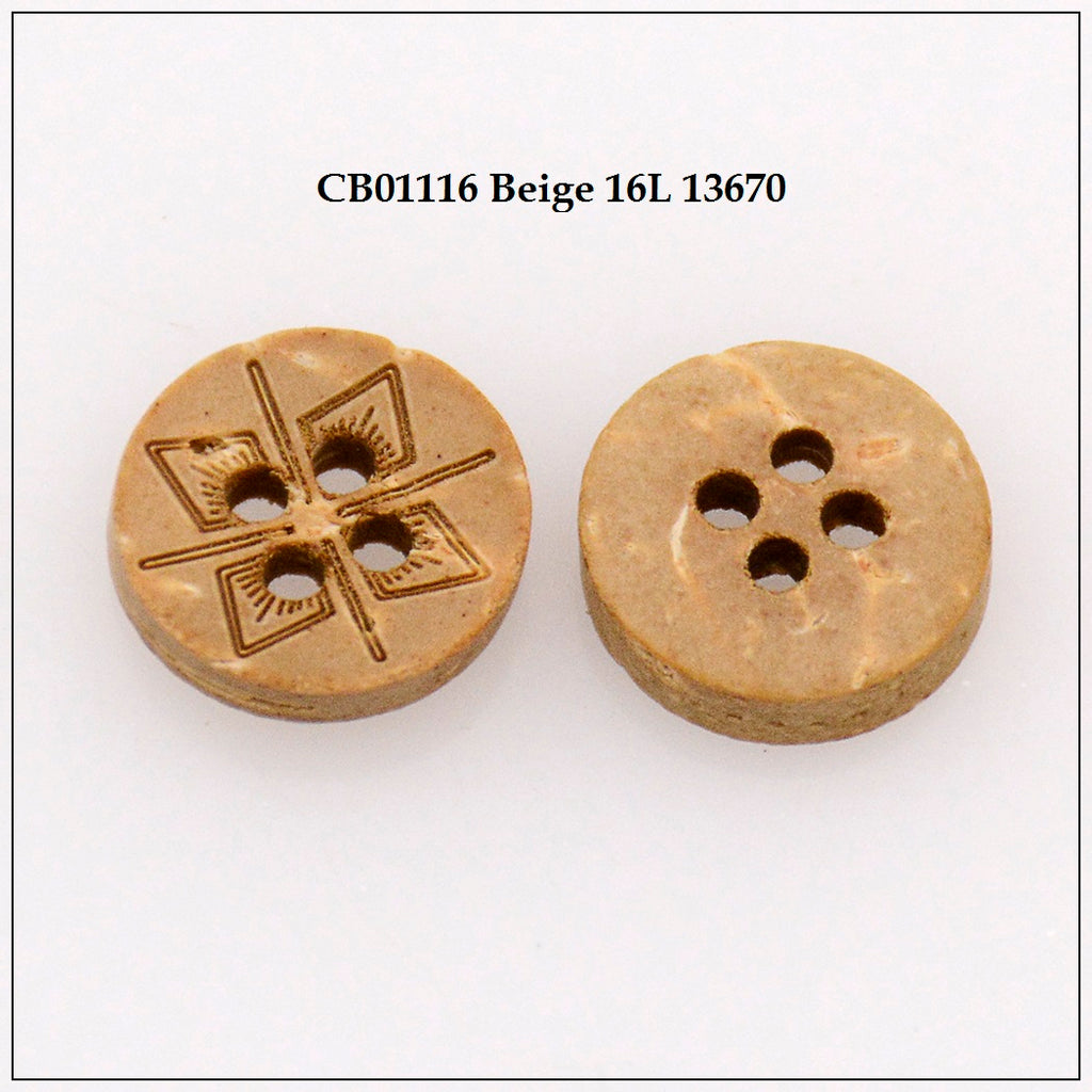 Engrave Cross Sign Coconut Button