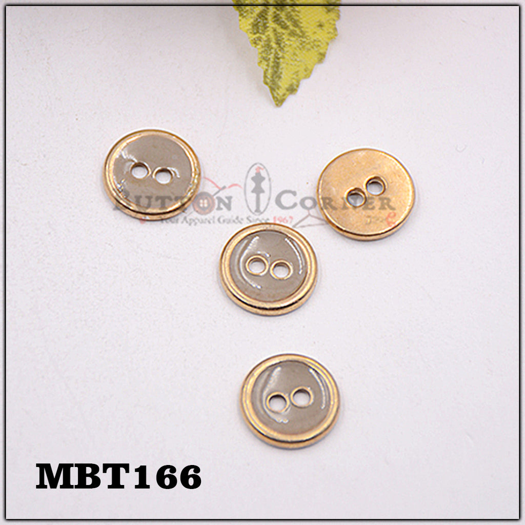 2 Hole Metal Button With Red Epoxy