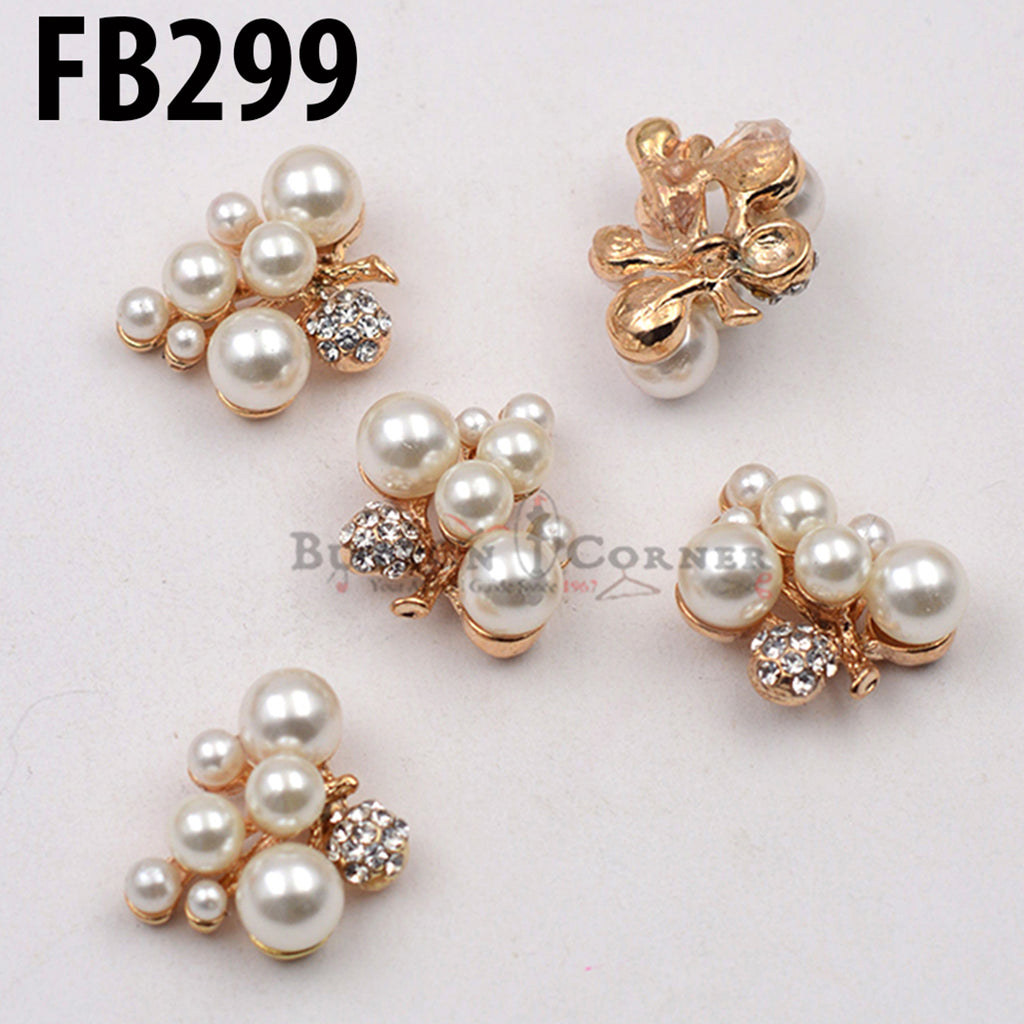 Grape Shape Pearl Rhinestone Button