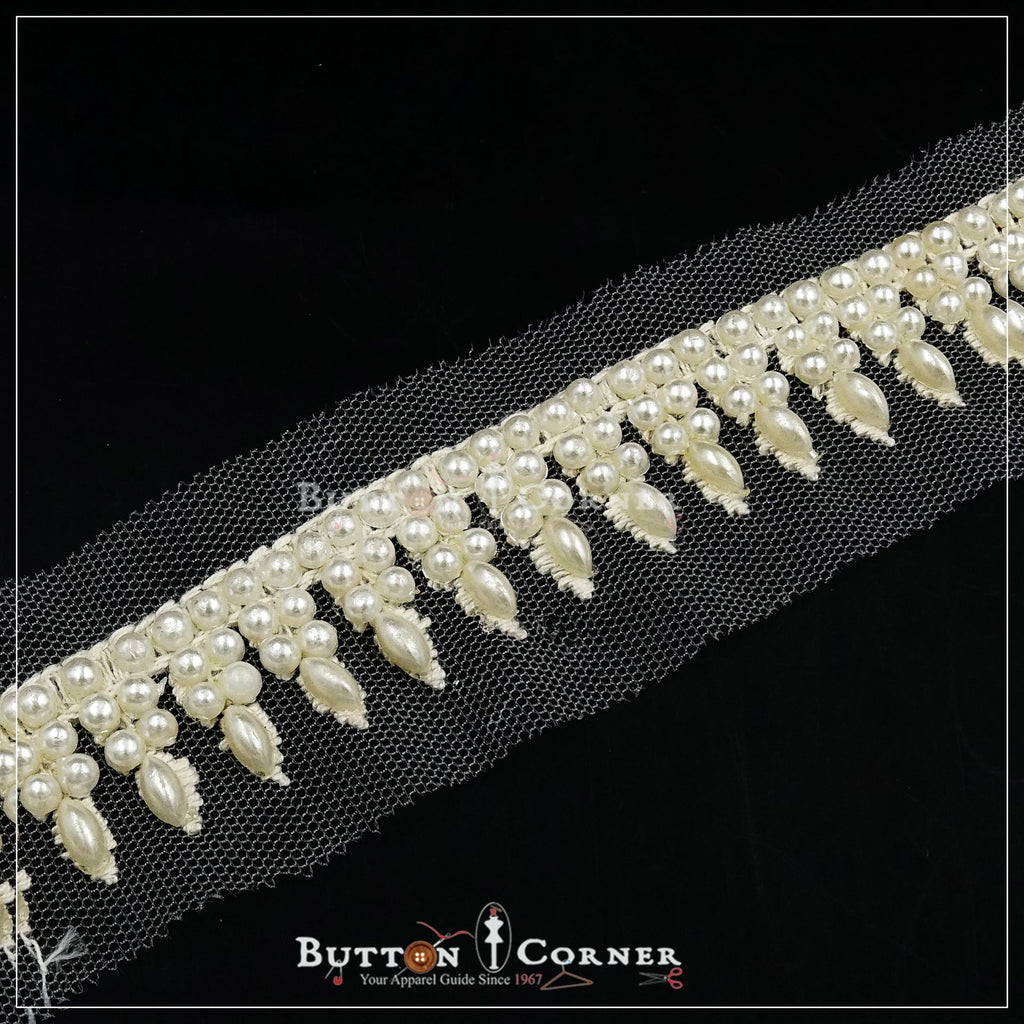 Fancy Embroidery Pearl Net Lace