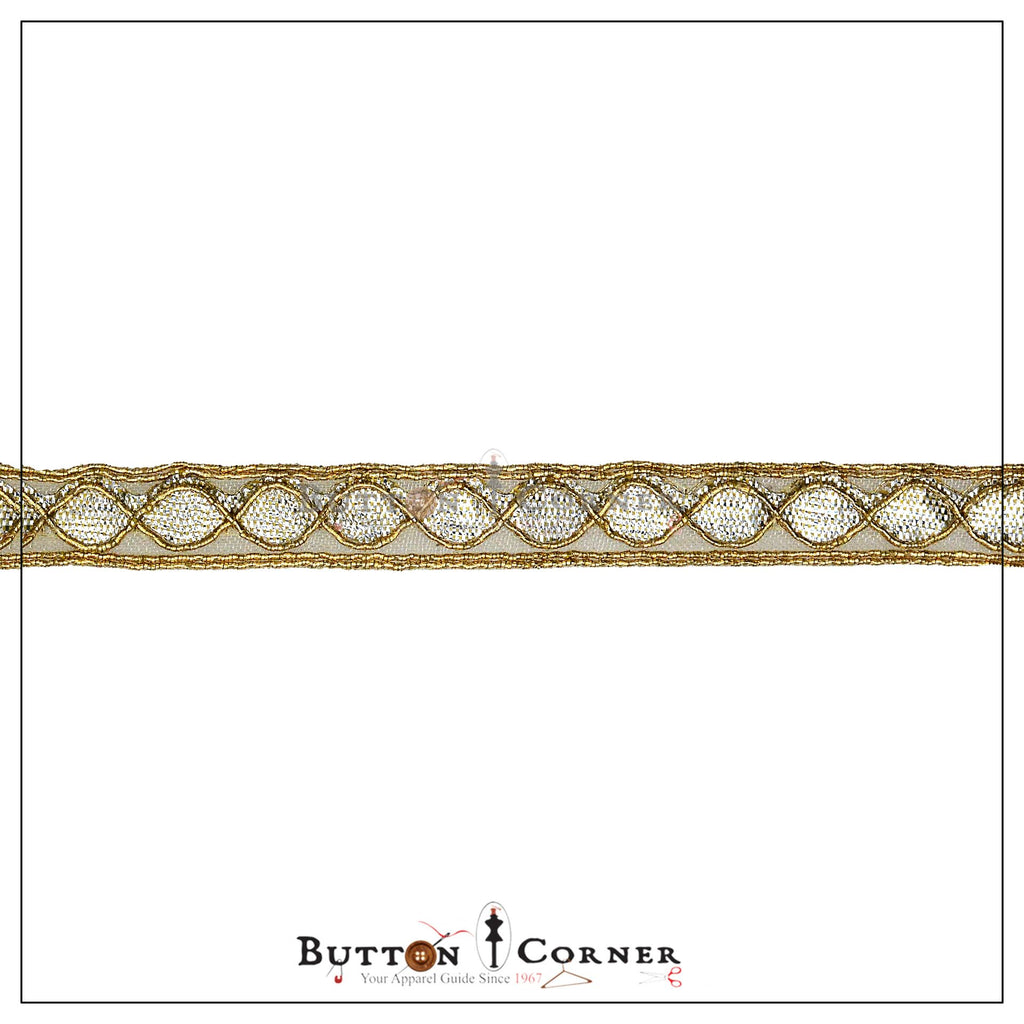 Double Side Metallic Yarn Gota Lace
