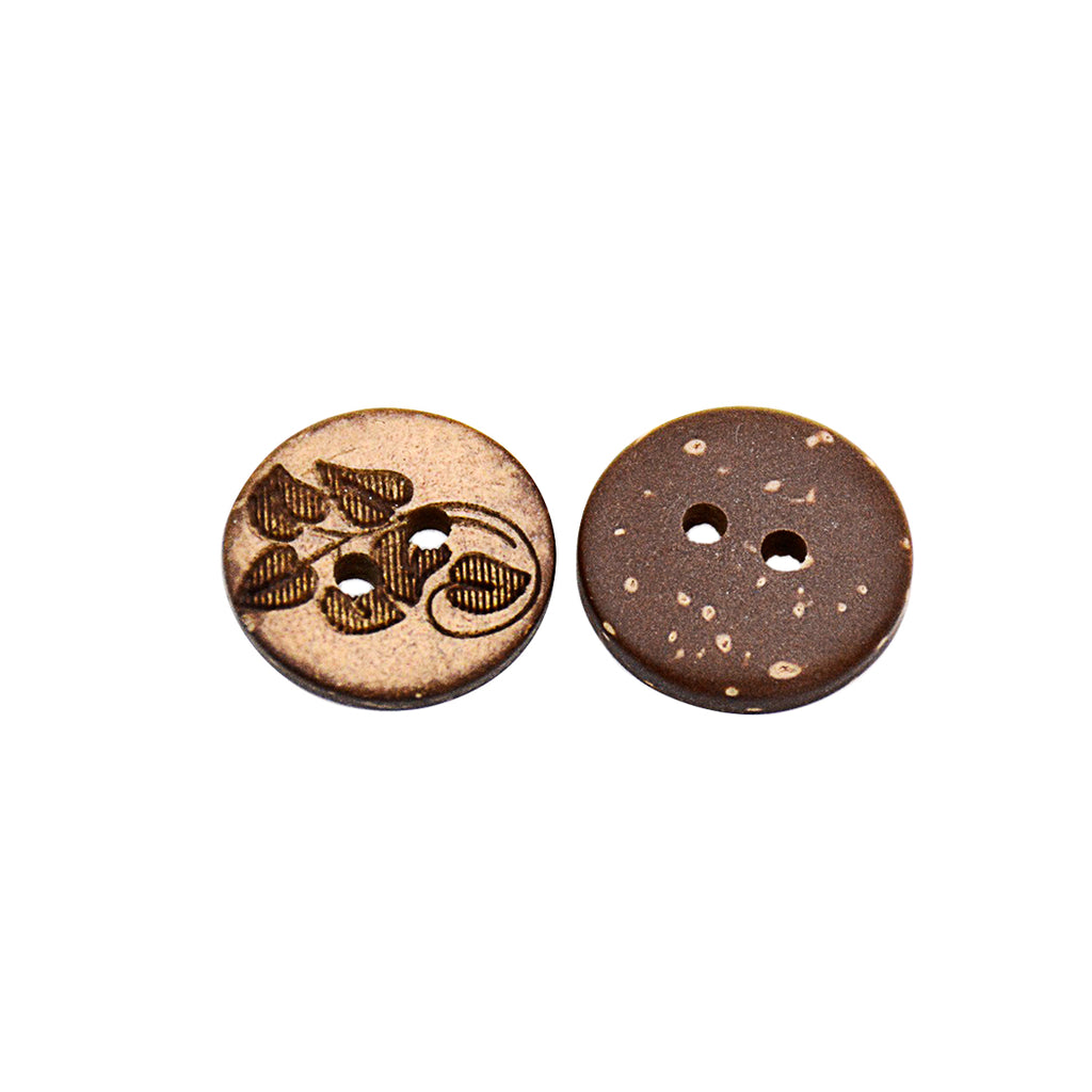 Leaf Design 2 Hole Coconut Button