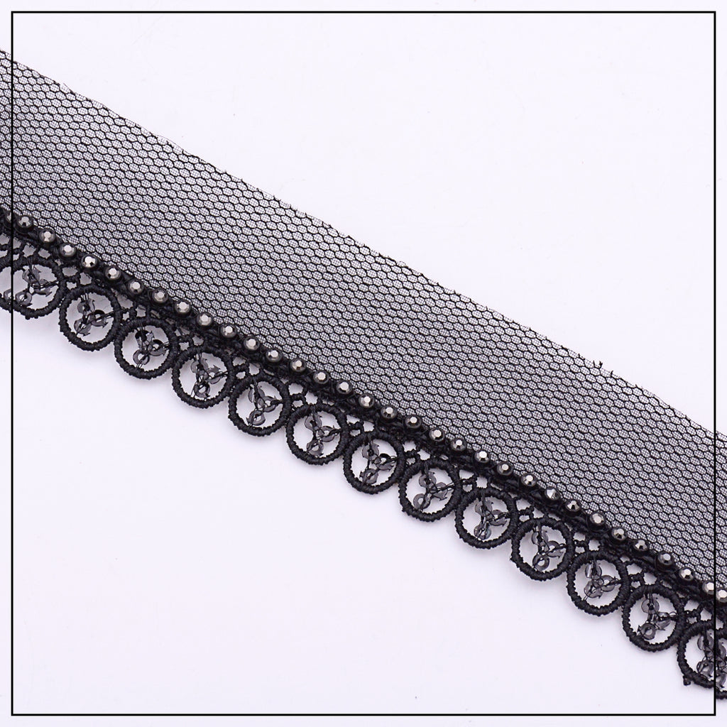 1 حافة جانبية من الدانتيل المتسلسل الفاخر