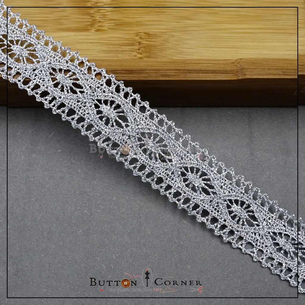 Double Side Border Metallic Yarn Lace
