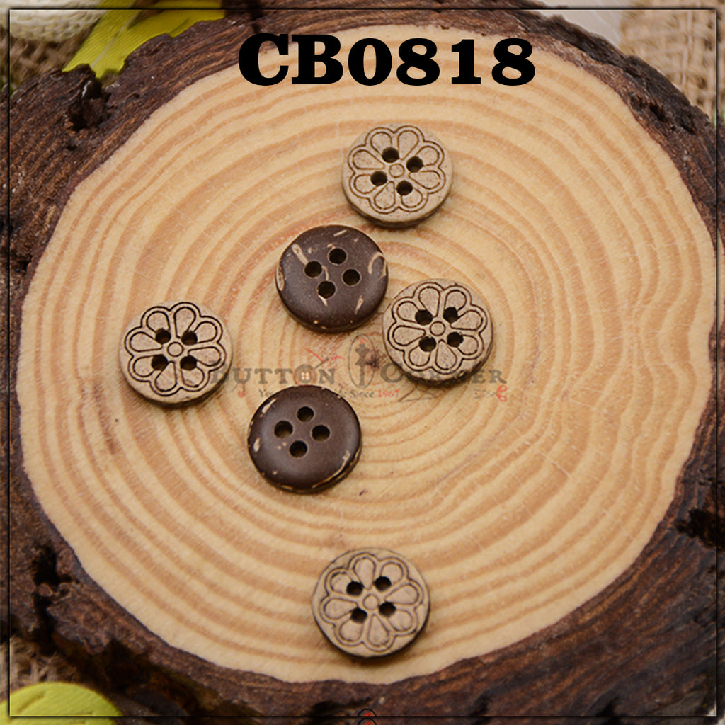 Flower Cut 4 Hole Coconut Button