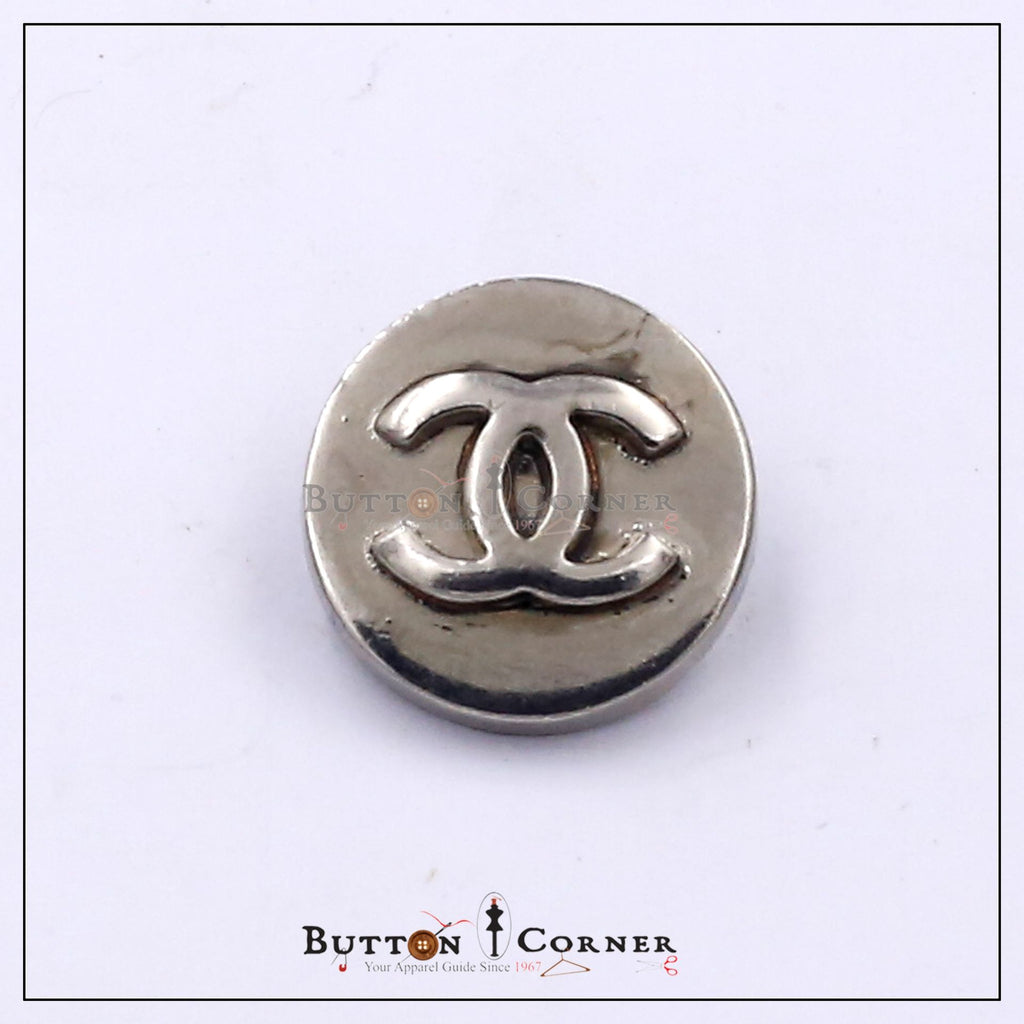 【ヴィンテージ感のあるシルバー】CHANEL シンプルCCマーク Chanel Logo Metal Suiting Button – Button Corner