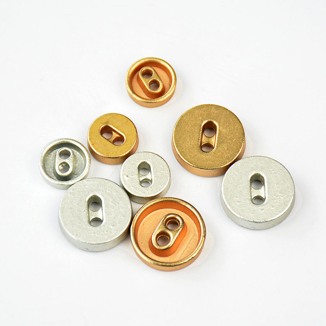 Thick Round 2 Hole Metal Button – Button Corner