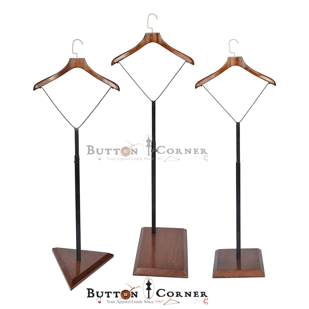 Metal Coat Stand with Wooden Base