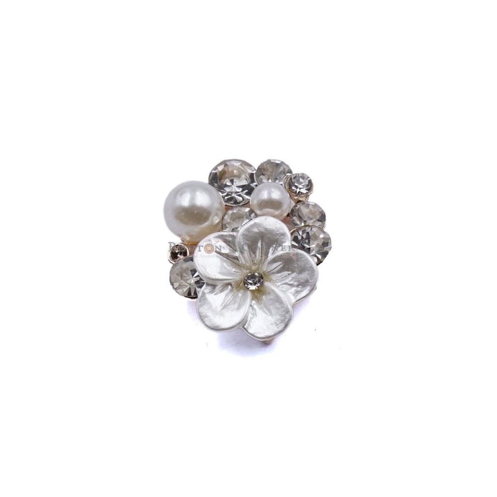 Fancy Stone & Flower Button
