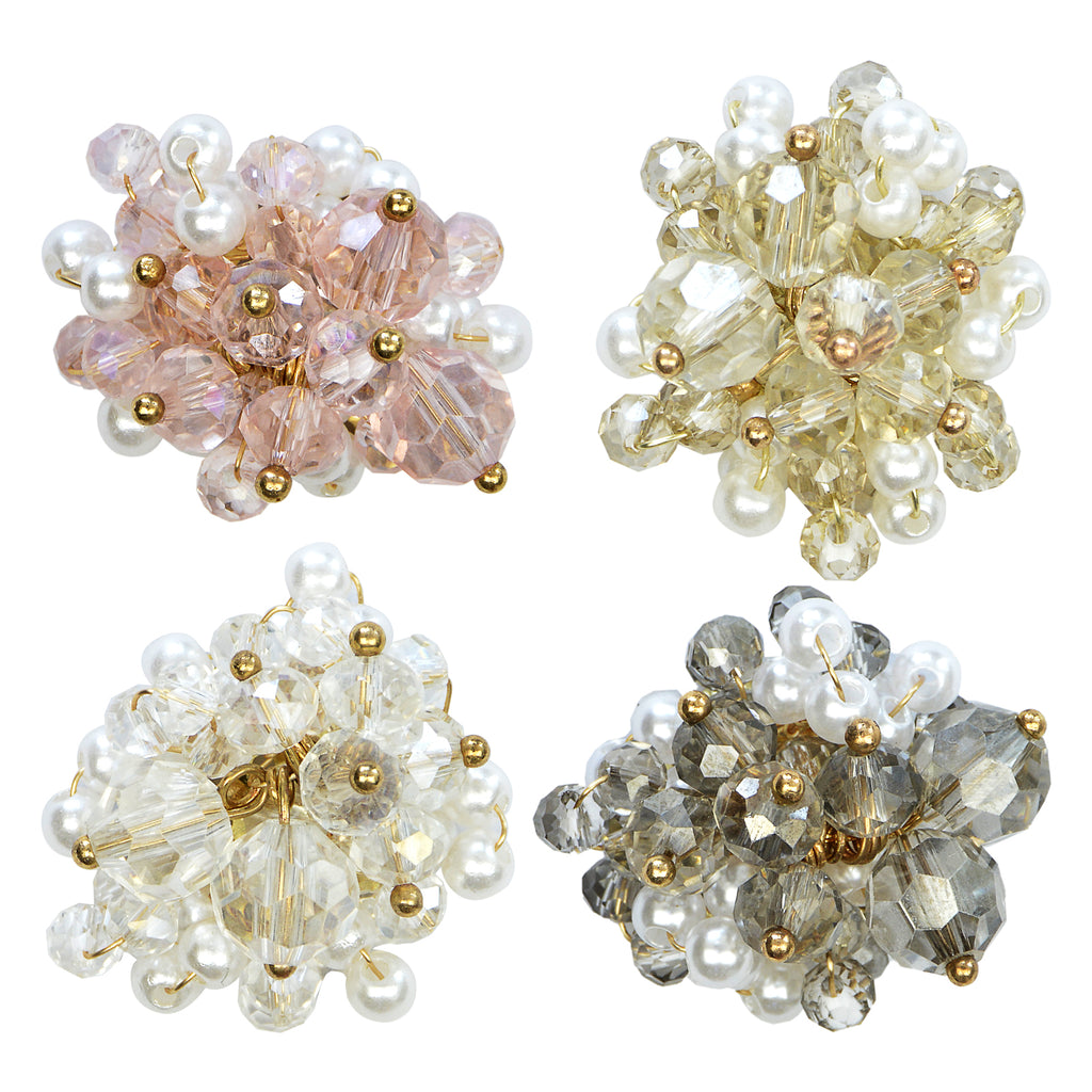 Pearl & Crystal Fancy Button