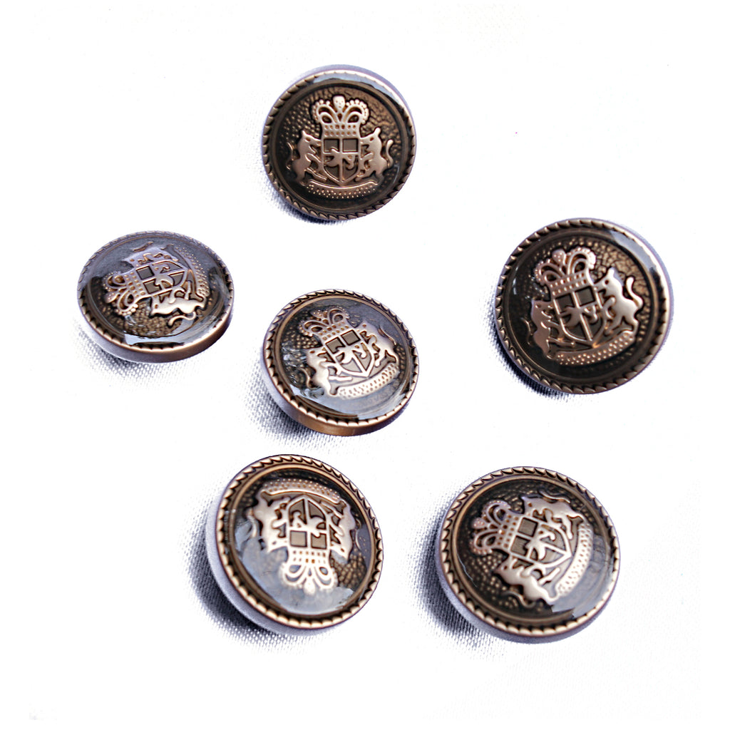 2 Horse Design Enamel Coated Button