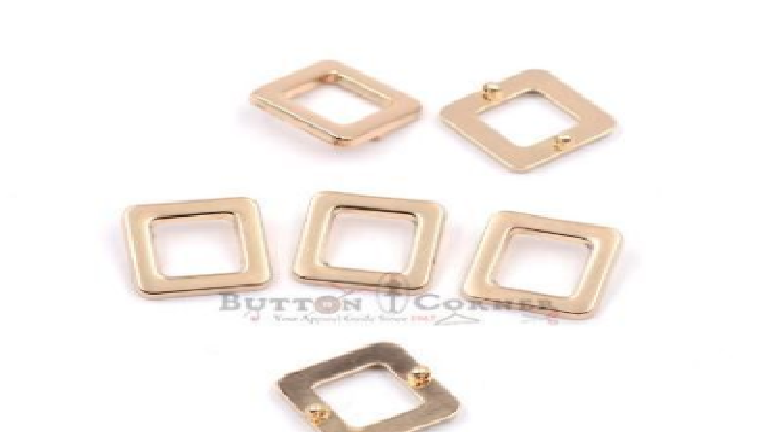 Square Shape Plain Metal Button