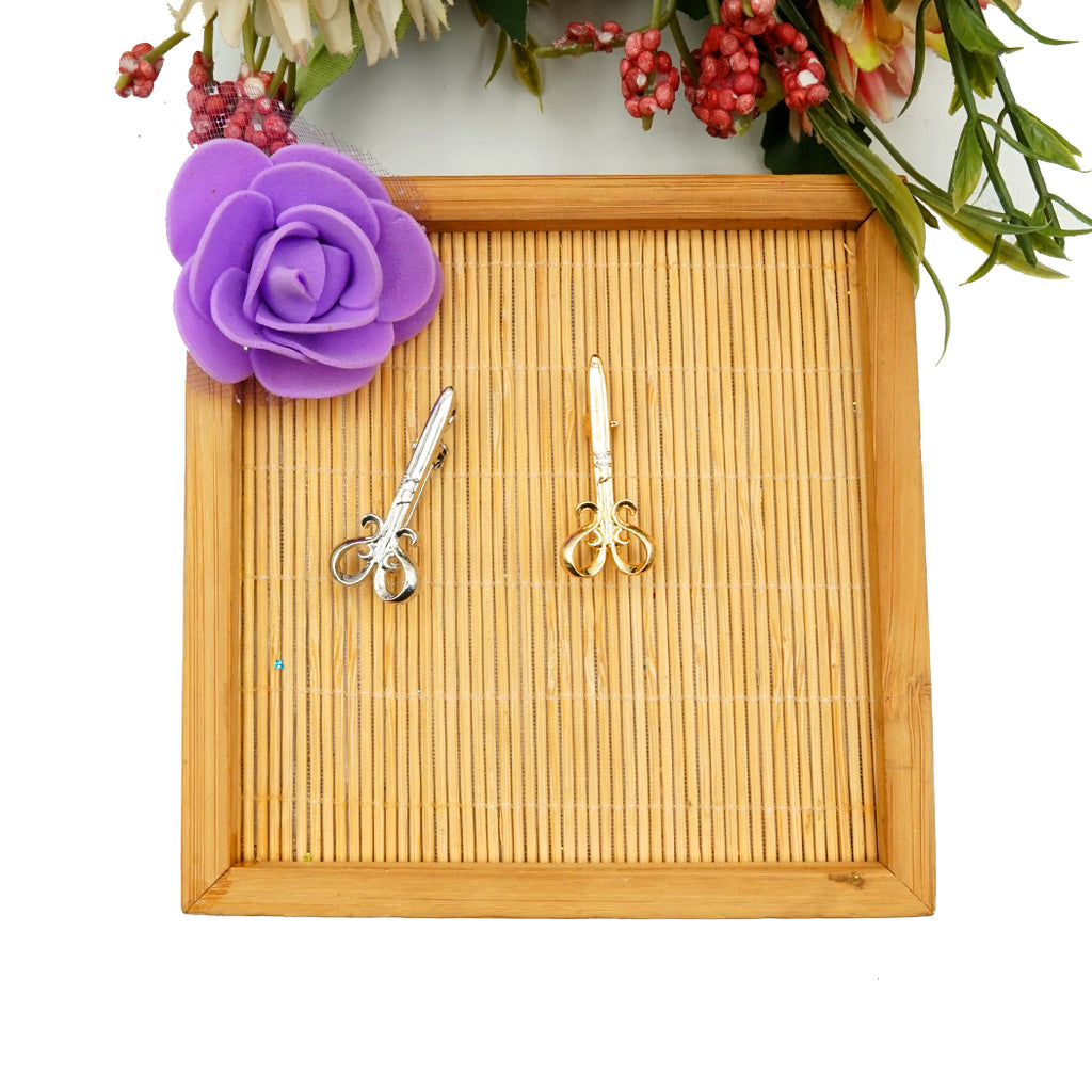 Scissor Brooch With Decorative Handle