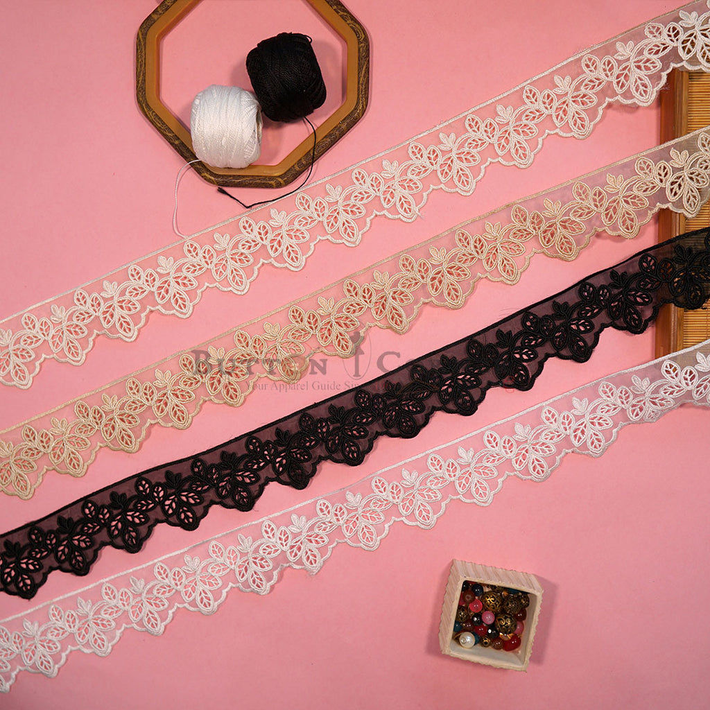 One Sdie Border Organza Lace