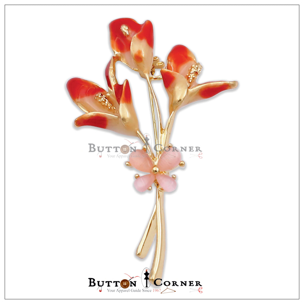 Spring flowers With Butterfly Brooch