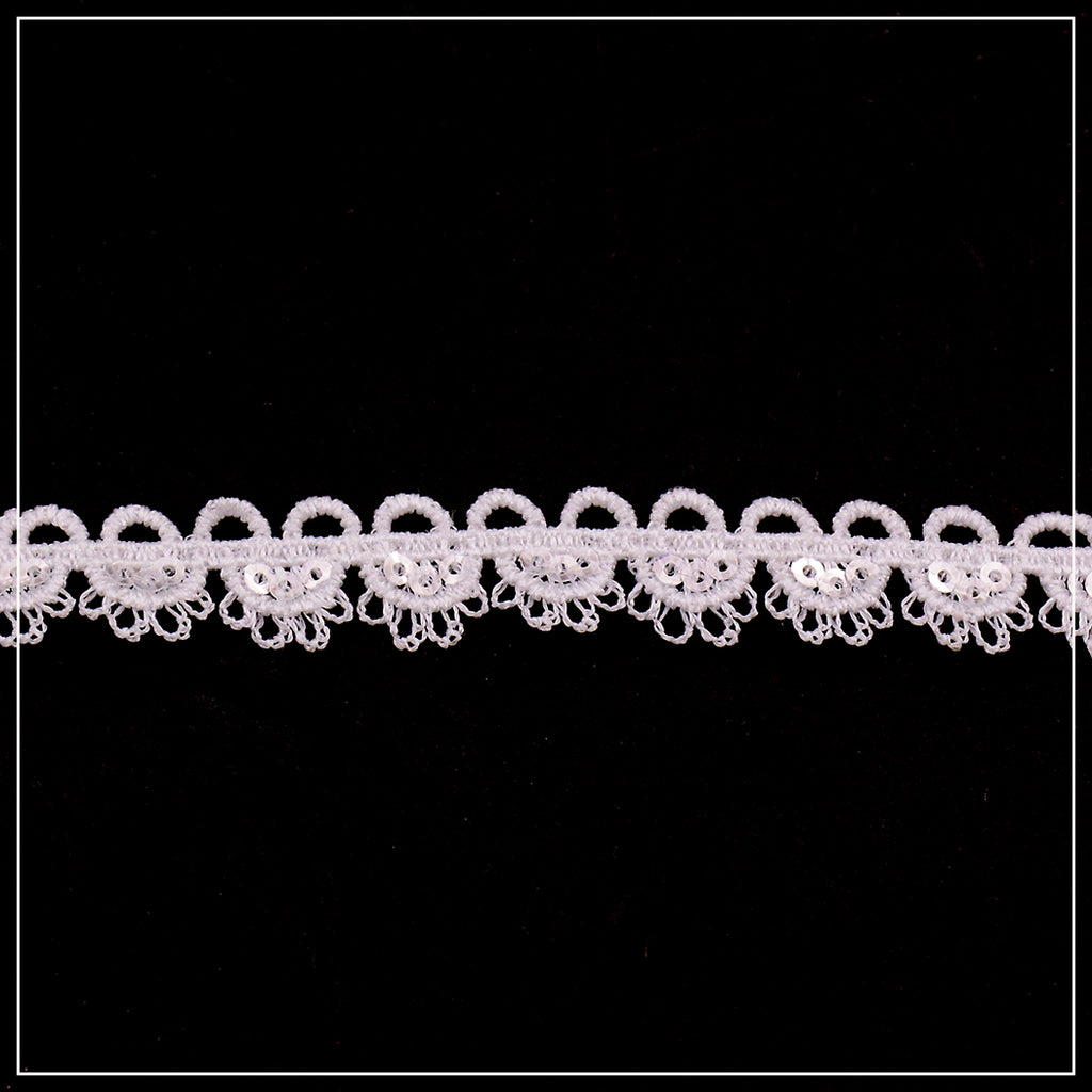 One Side Border Shuttle Sequence Lace