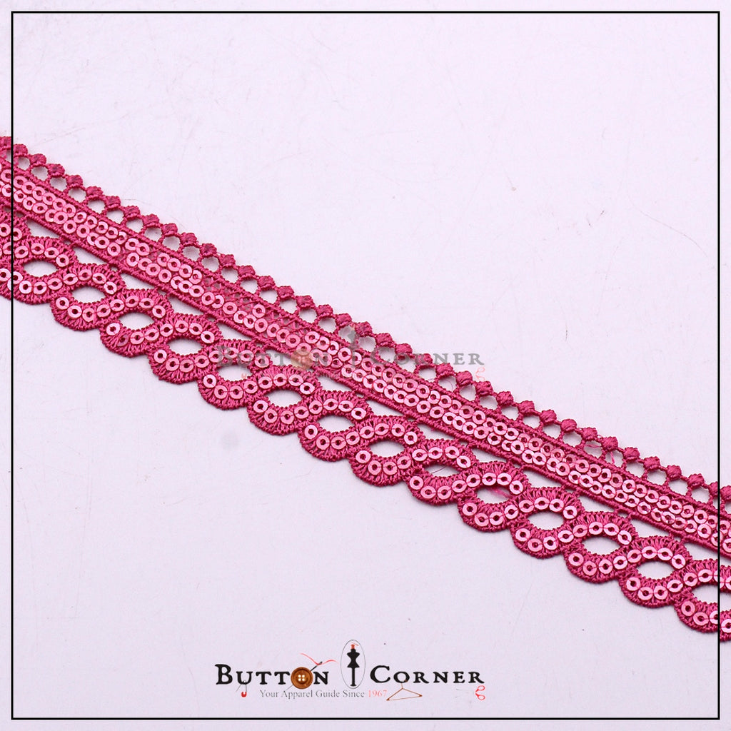 One Side Shuttle Sequence Lace – Button Corner