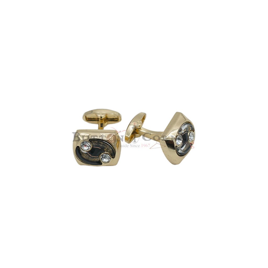 Gold Plated Gemstone Square Cufflink