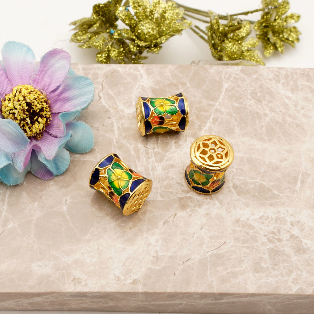 Enamel Cloisonne Barrel Beads