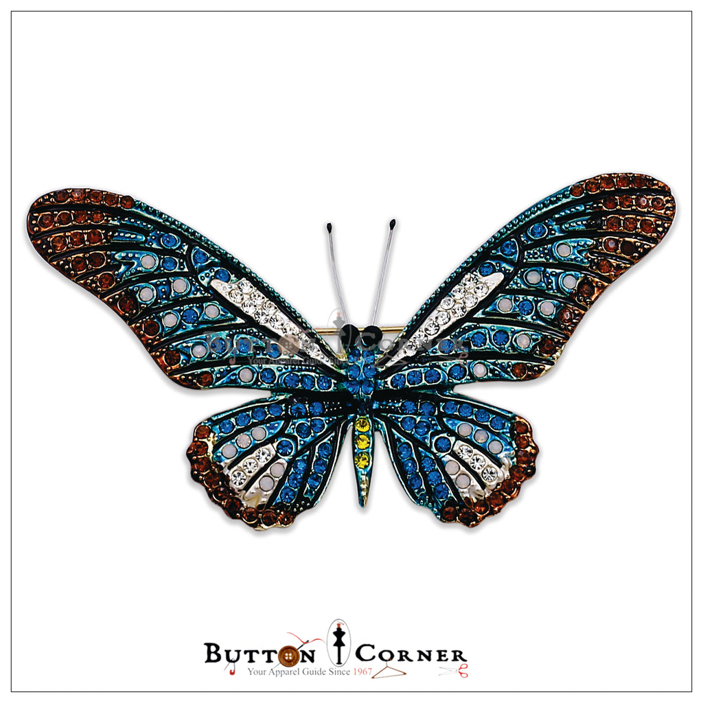African Butterfly With Diamonds Brooch
