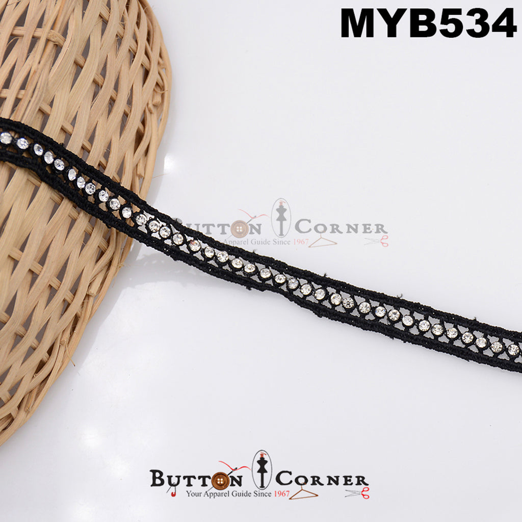 2 Side Border Stone Shuttle Lace