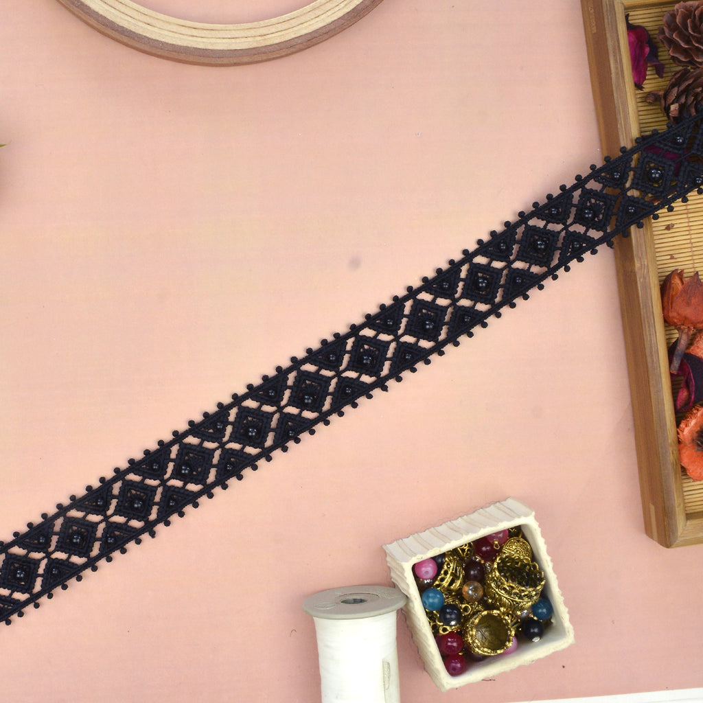Double Side Border Lace With Pearl