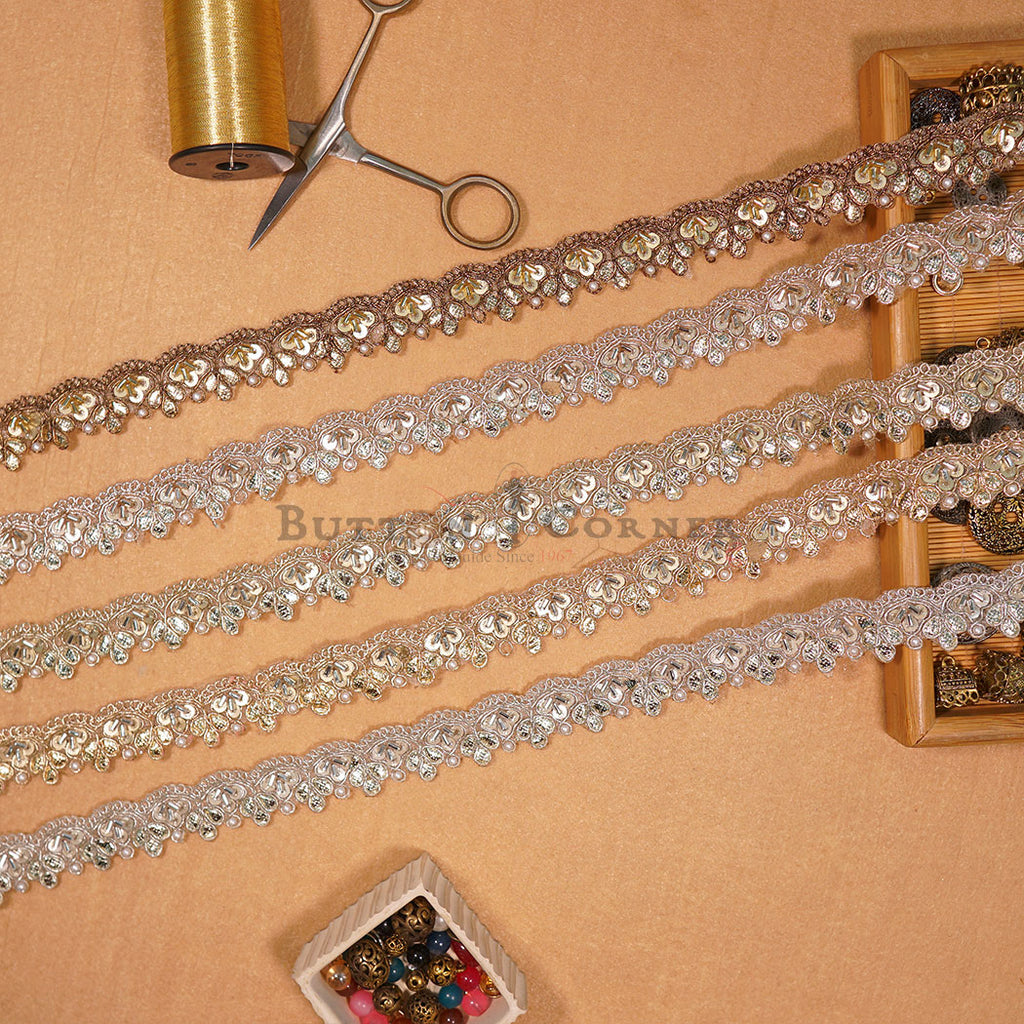 Fancy Glass Beads Sequence Lace