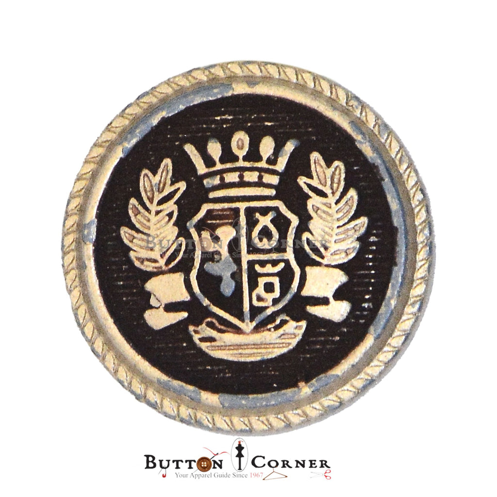 Crown Wings Design Metal Button