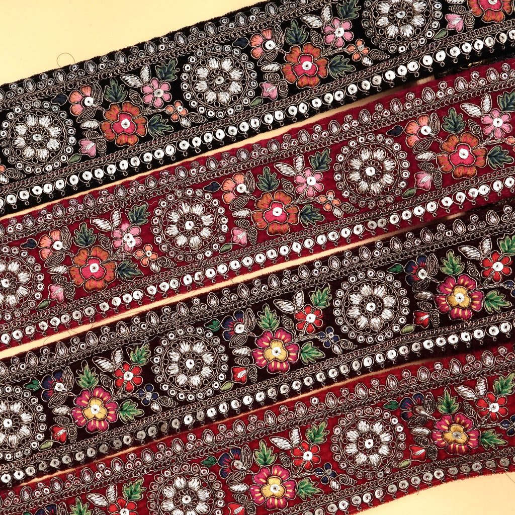 Fancy Sequence Lace In Velvet Fabric