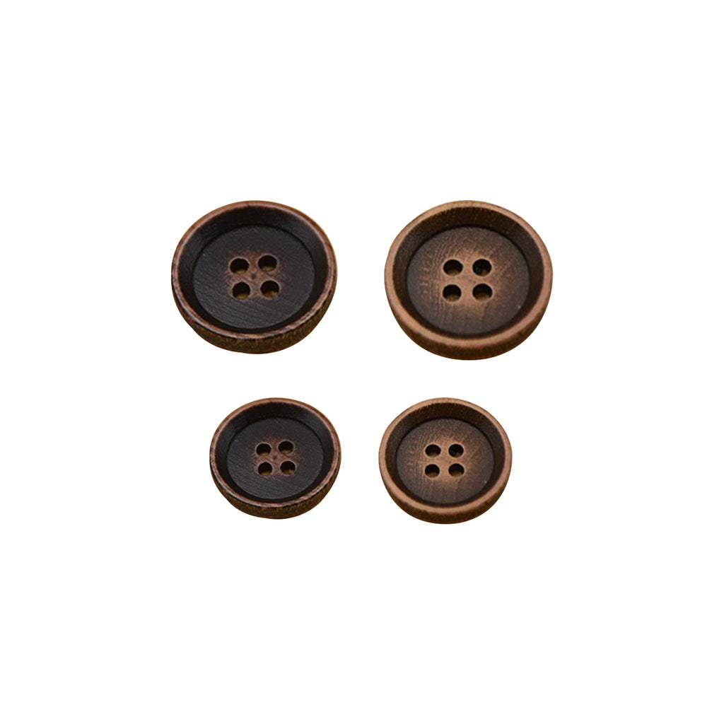 Horn 4 Hole Wooden Button