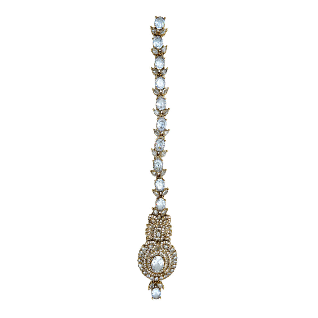 Gold Base Fancy Kundan Button Patti