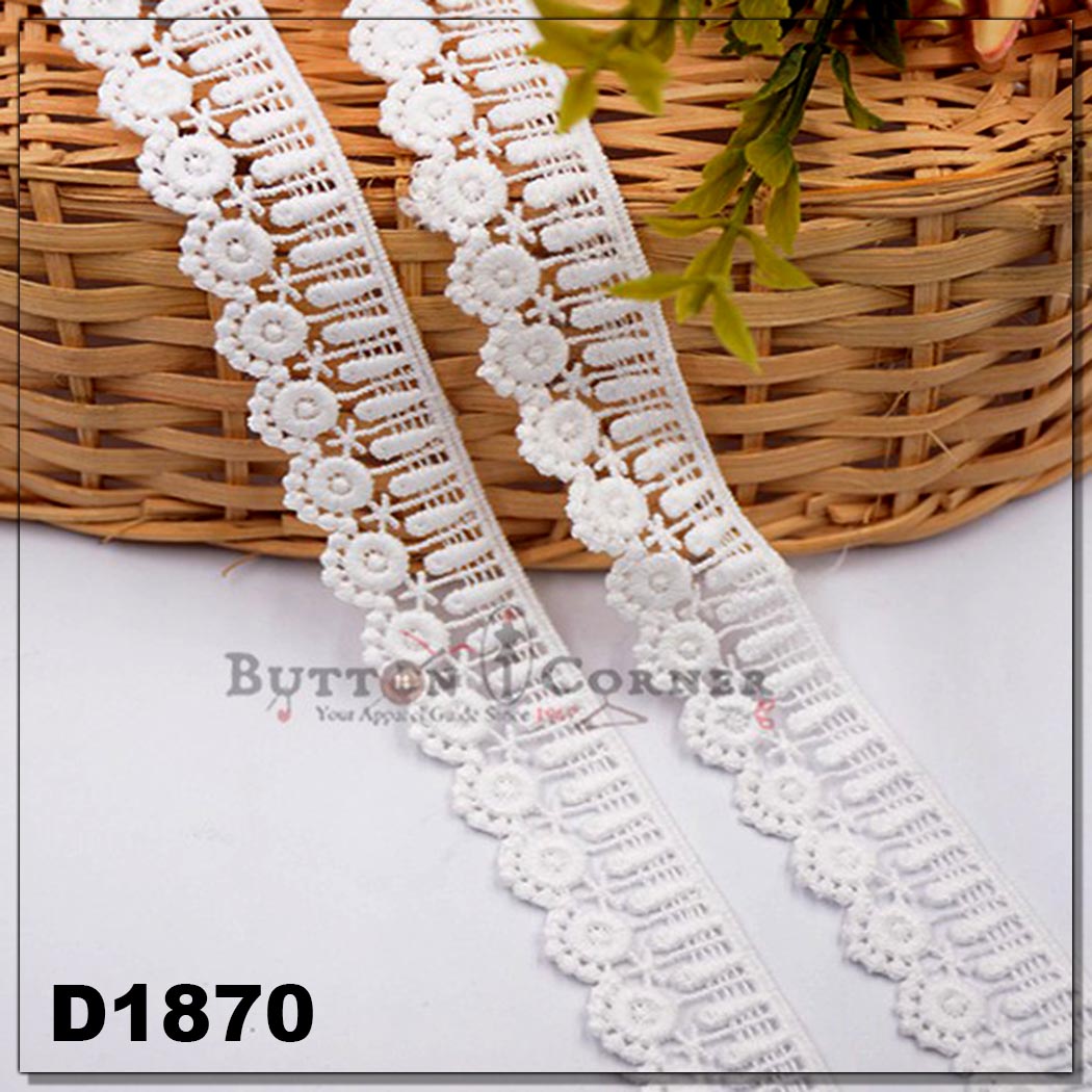 Shuttle One Side Border Lace – Button Corner