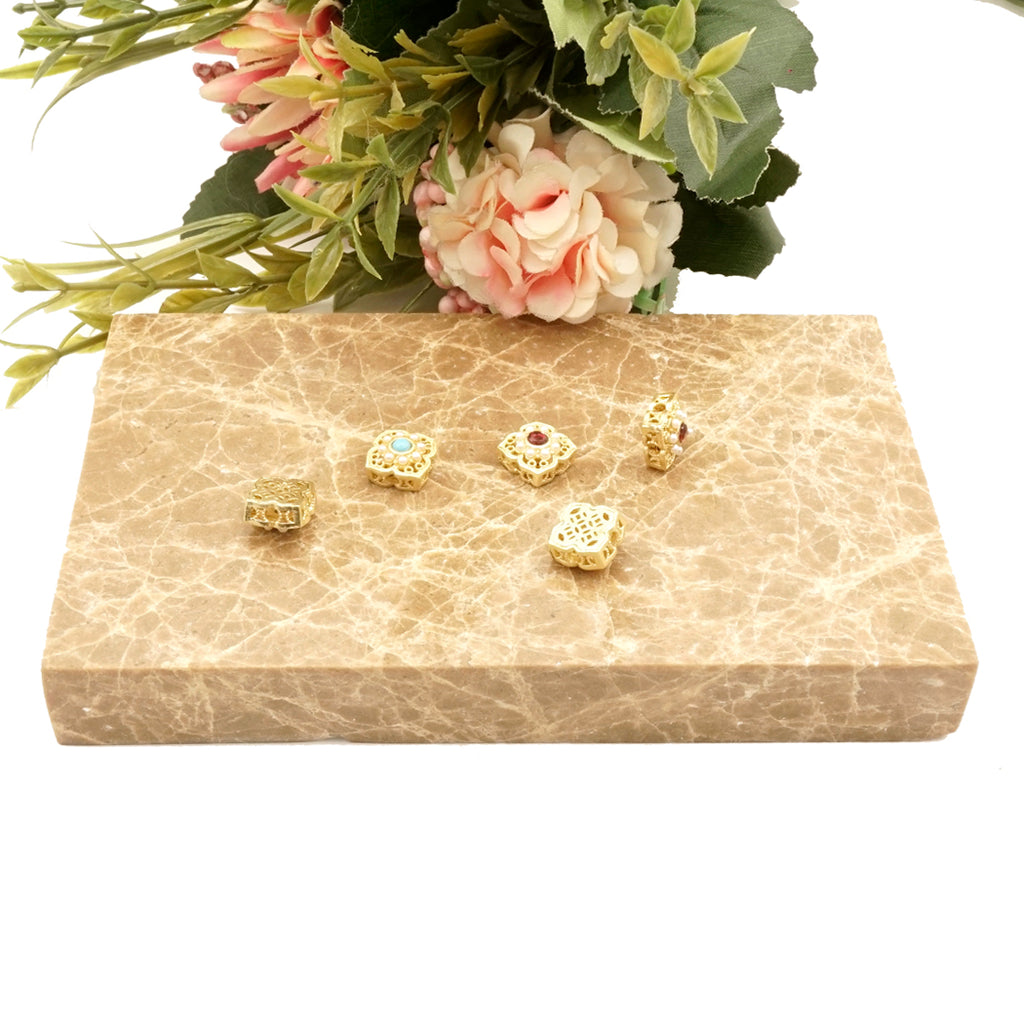 Quatrefoil Design Vintage Hollow Beads