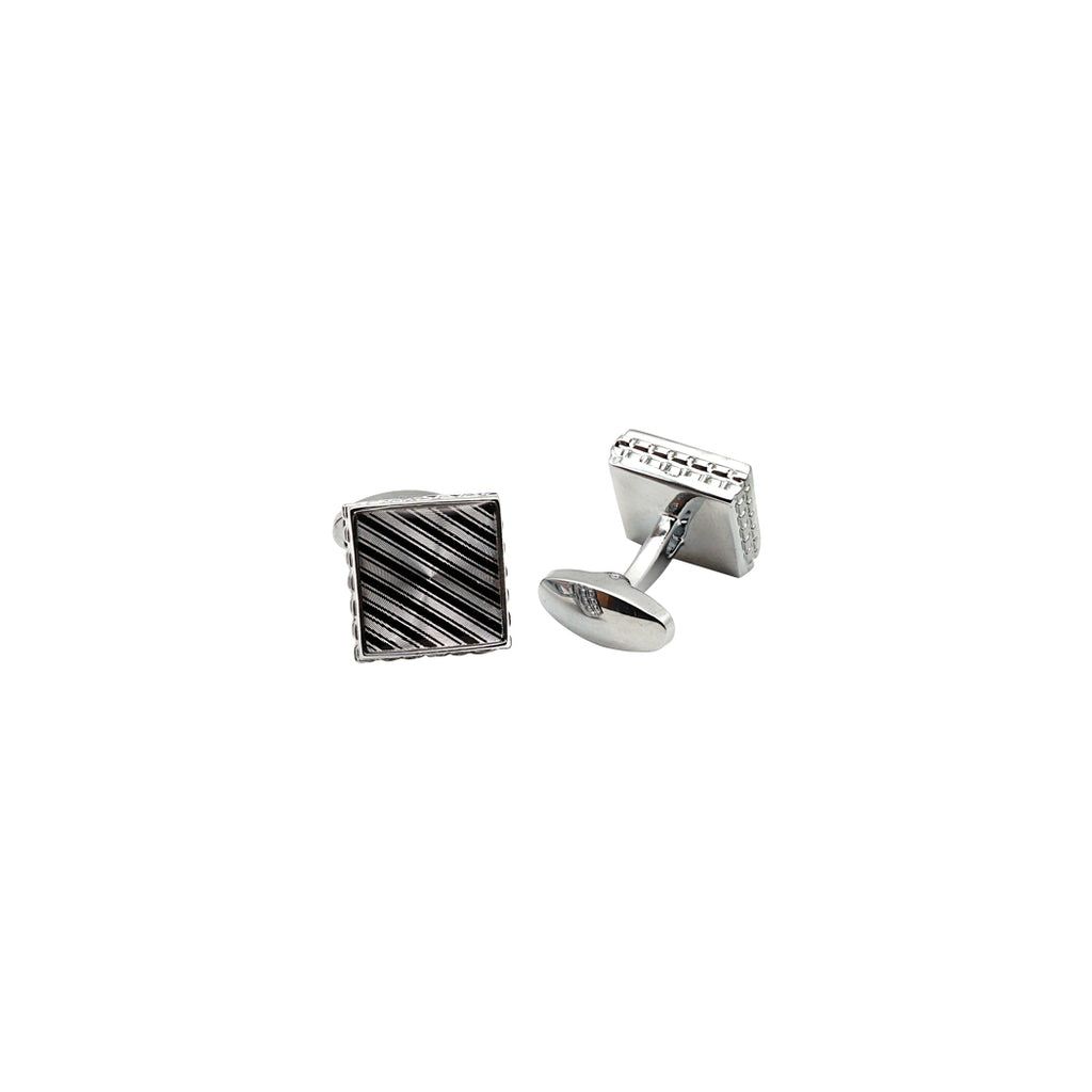 Vertical Stripes Square Shape Cufflink