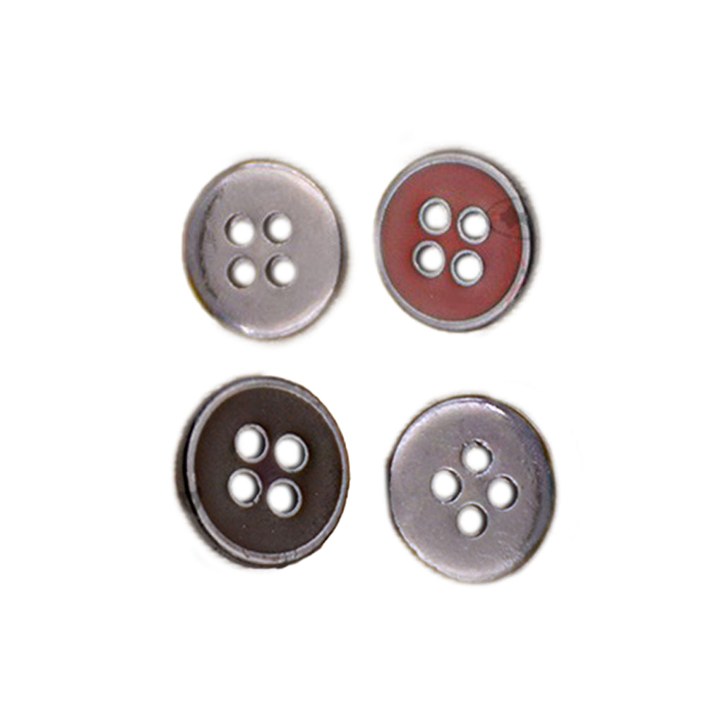 Flat 4 Hole Metal Shirt Button