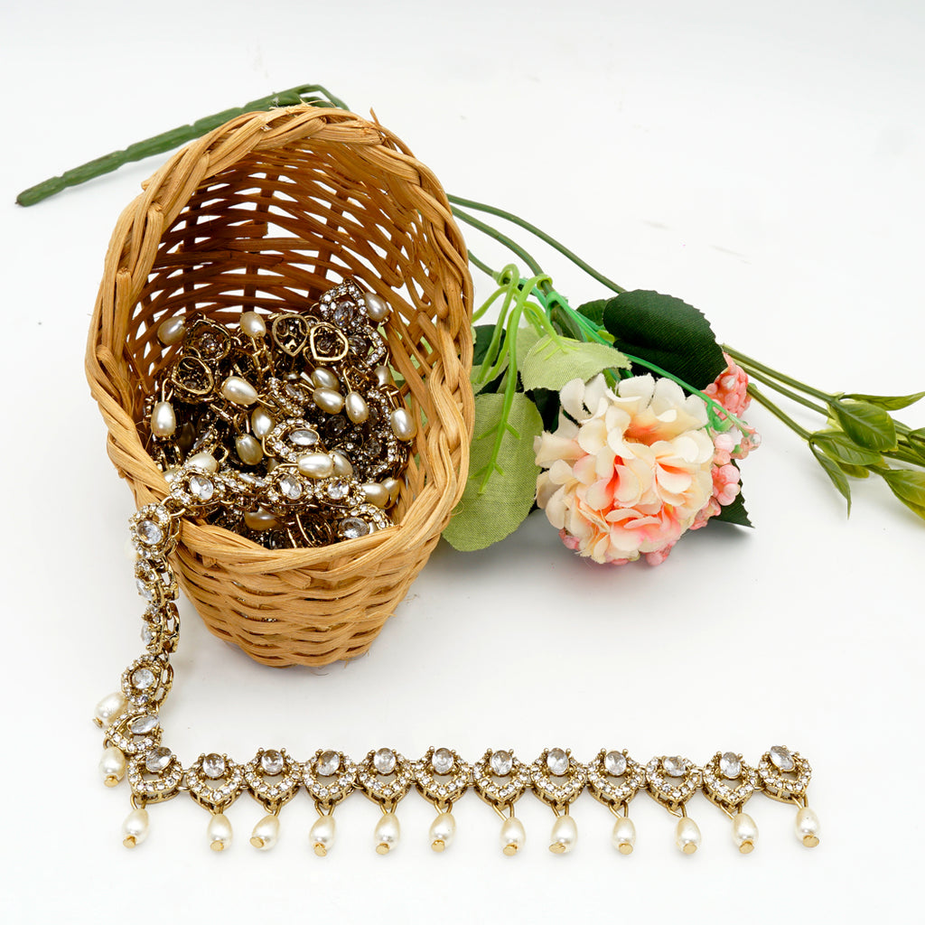 Gold Base Fancy Kundan Lace
