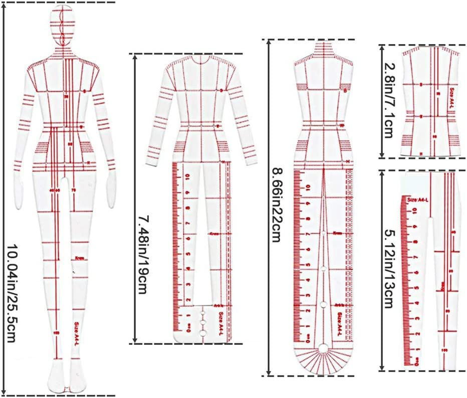 Fashion Drawing Template Ruler Set