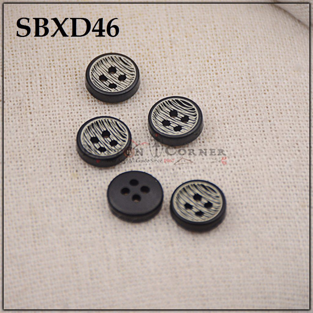 Print Lining 4 Hole Plastic Shirt Button