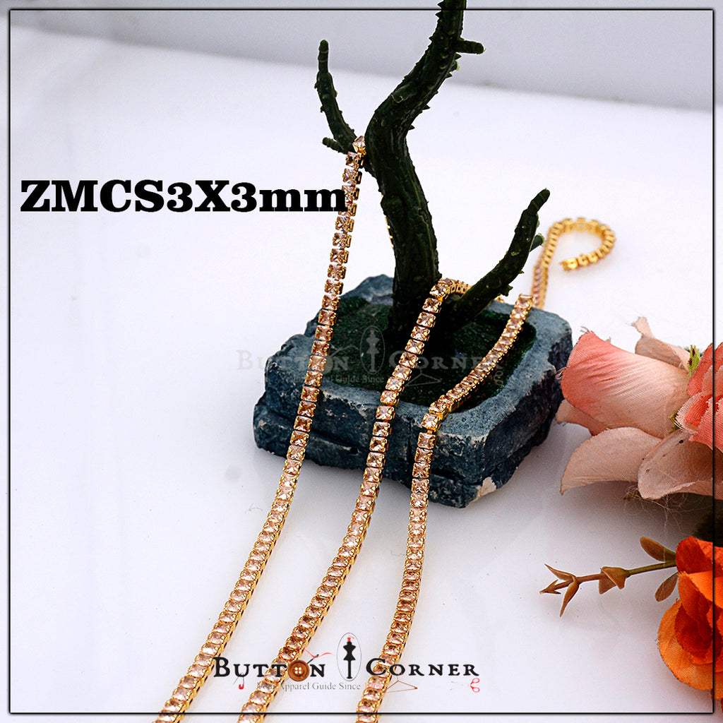 Zircon Metal Square Crystal Lace