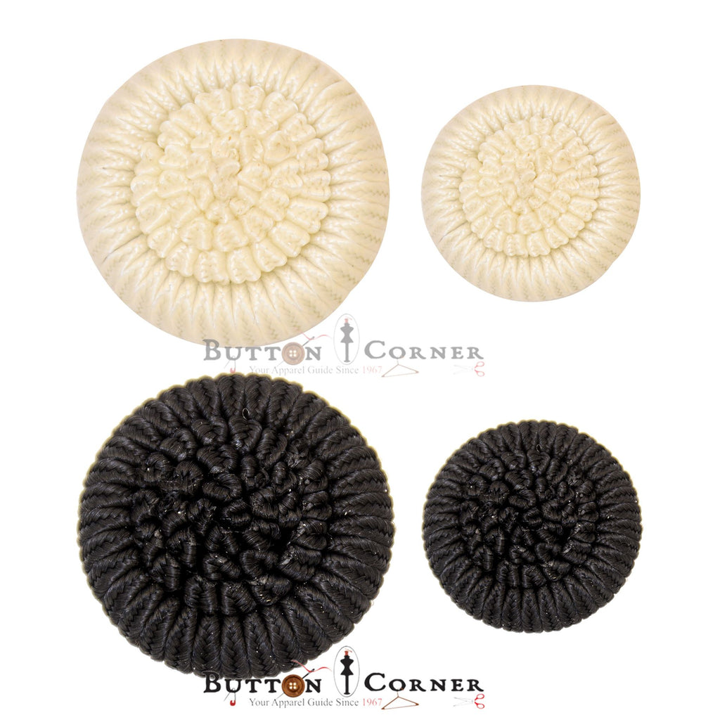 Slightly Concave Glossy Braided Shank Button