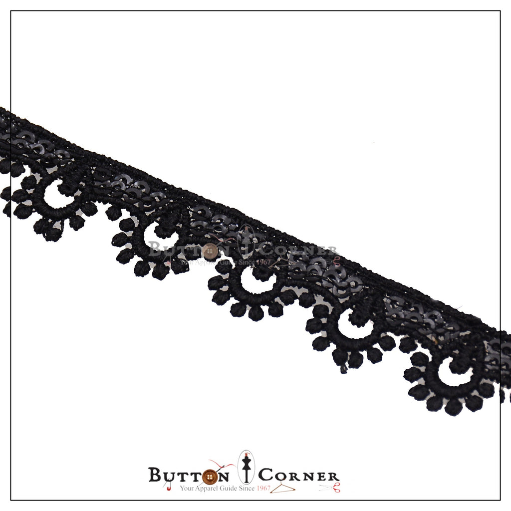 One Side Border Sequence Lace