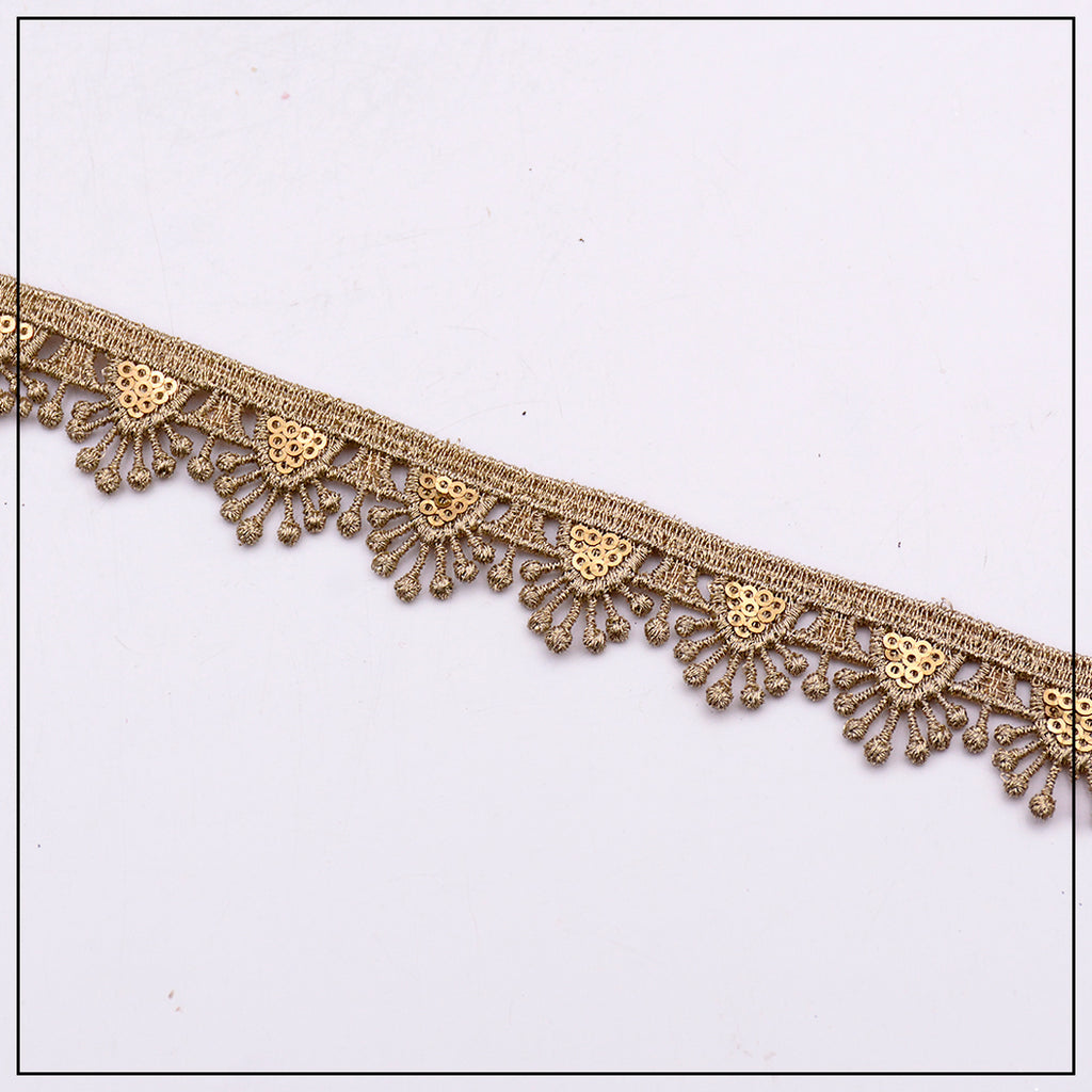 Fancy Metallic Yarn Sequence Lace