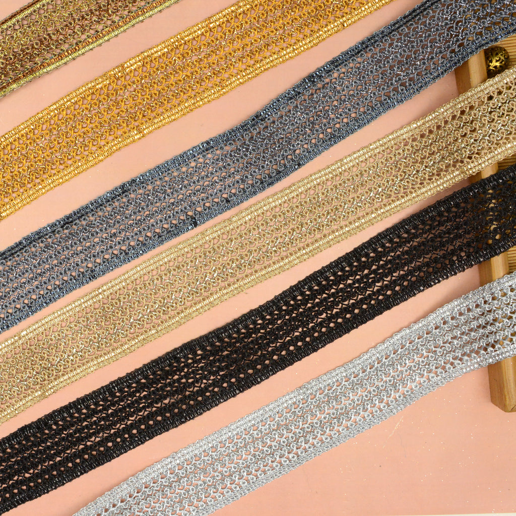 Fancy Metallic Yarn Gota Lace