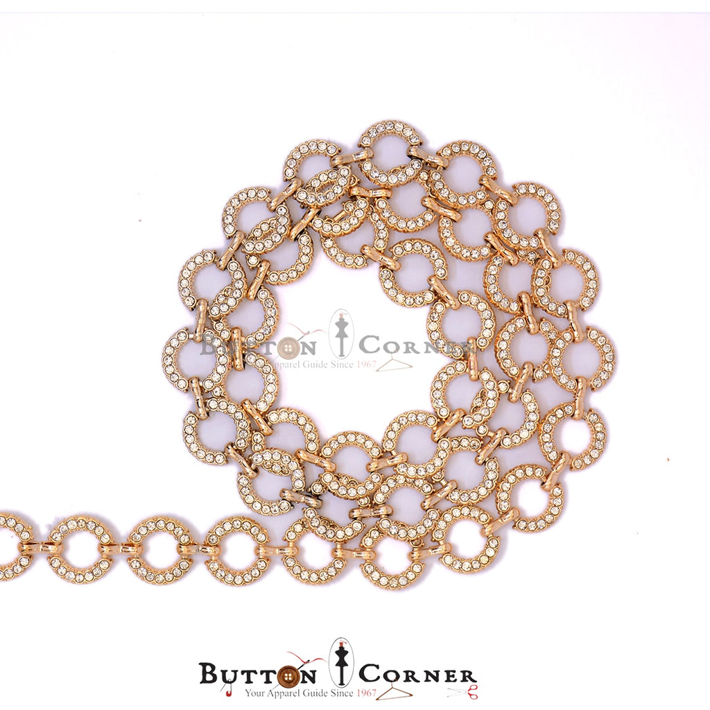 Crystal Metal Ring Chain Lace