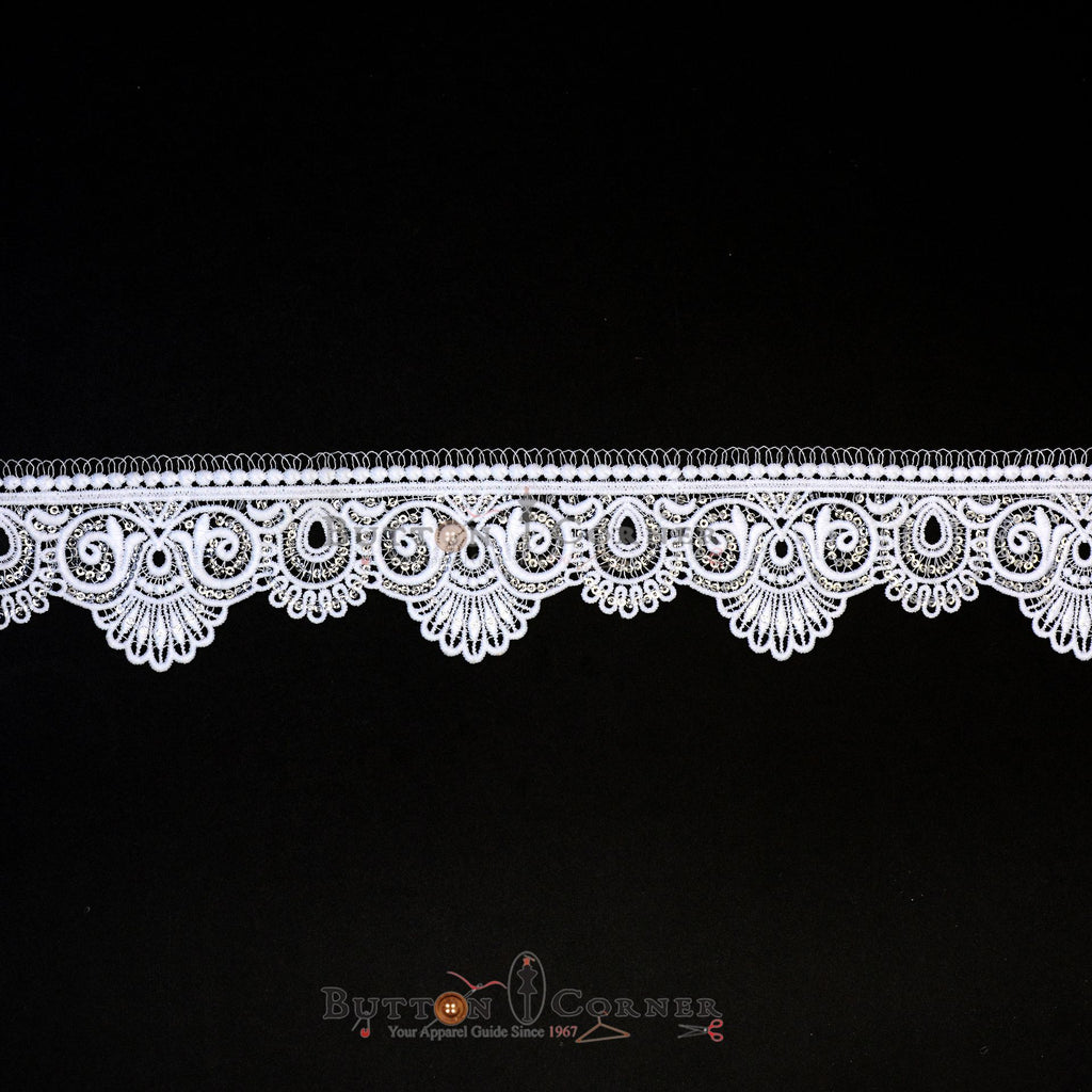 One Side Border Shuttle Sequence Lace