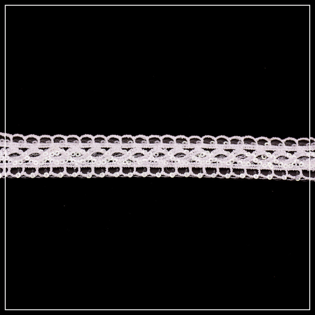 Double Side Border Shuttle Sequence Lace