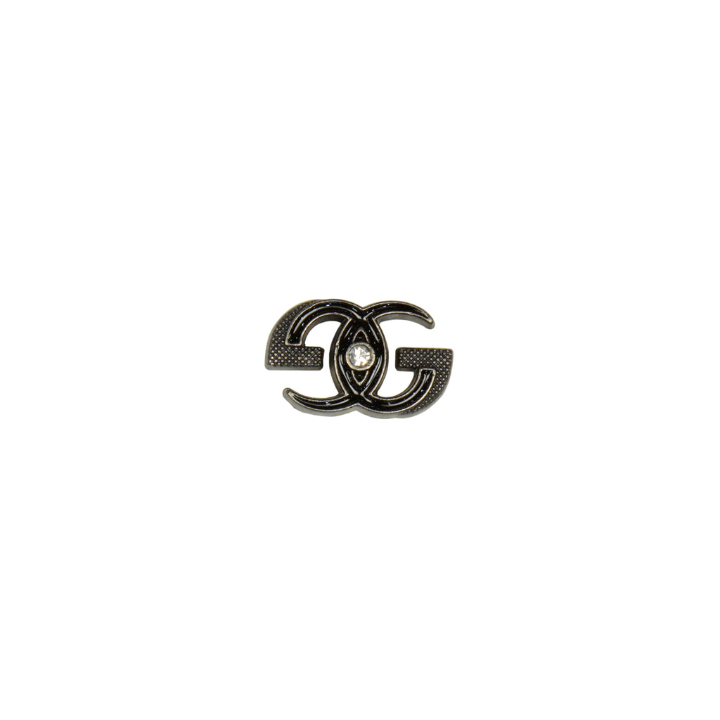 Double G With Stone Lapel Pin